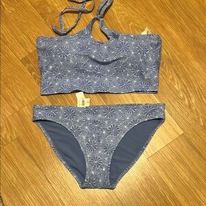 Aerie Light Blue Bikini Set large top medium bottoms. New